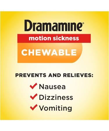 Dramamine Motion Sickness Relief for Kids & Chewable Tablets - Grape & Orange Flavor - 8 Tablets - Buy Online on GoSupps.com
