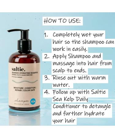 Saltie Hydrating Shampoo with Seaweed & Kelp | Moisturizing Color Safe Formula for All Hair Types | 8.5 fl. oz - Buy Online on GoSupps.com