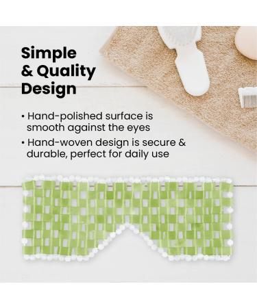 Lindo Jade Eye Mask - 100% Natural Handcrafted Jade Stone Eye Mask for Hot & Cold Therapy Soothing Depuffing & Anti-Aging Skincare - Buy Online on GoSupps.com