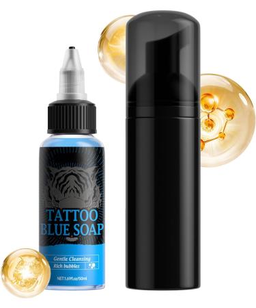  G n rique Piercing Soap - 50ml Blue Moisturizing Cleanser - After-Piercing Cleanser with Foaming Bottle | For Men's Washing and Hygiene Routine at Home and While Traveling - Buy Online on GoSupps.com