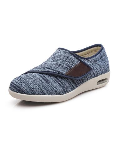 MOCINNA Men's Diabetic Shoes Extra Wide Walking Trainers Lightweight Memory Foam Arthritis Edema Sneaker for Elderly 10.5 Dark Blue