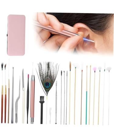Complete Ear Cleaning Tool Set - 23pcs Spiral Ear Pick & Double-Ended Ear Scoop for Gentle Earwax Removal Includes Cherry Powder Ear Care Supplies - Ideal Earwax Removal Set