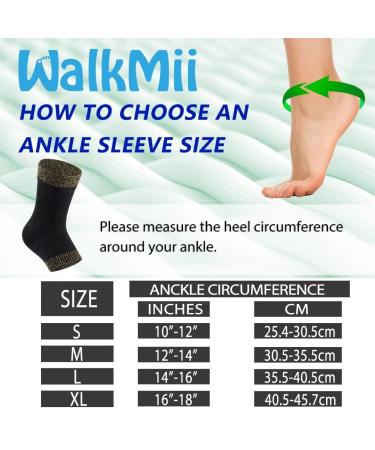 Compression Copper Infused Ankle Support Sleeve for Men & Women - Foot Pain Relief Plantar Fasciitis Sprained Ankle Achilles Tendonitis - L Size - Buy Online on GoSupps.com