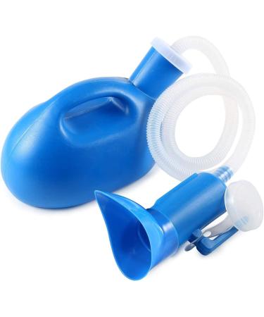 Urinal for Men Women 2000ML 2 in 1 Portable Urinal for Women Urine Bottle Female Urinals Hospital Camping Car Travel Bedside Emergency (blue)