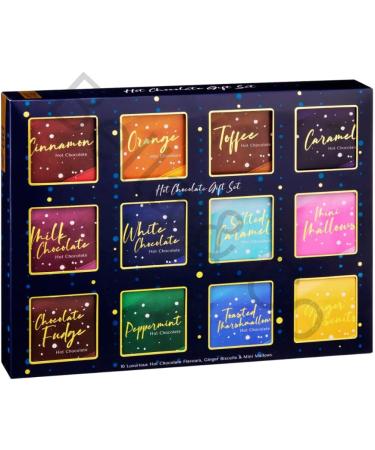 Hot Chocolate Gift Set Limited Edition | 12 Options Collection with Gingerbread & Mini Marshmallows | 10 Boxes | 180g - Buy Online on GoSupps.com