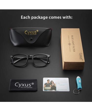 Cyxus Bifocal Reading Glasses for Men & Women - Blue Light Blocking Square Eyewear Classic Black 1.0x Magnification - Buy Online on GoSupps.com