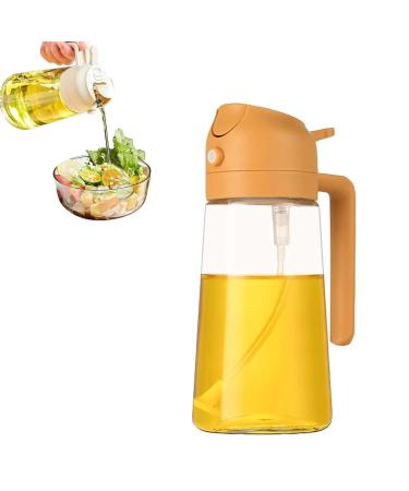 Yerba Mate Oil Sprayer for Cooking Acssart 2 in 1 Glass Oil Sprayer & Dispenser Spray Oil Dispenser For Kitchen Food-grade Oil Mister for Air Fryer Salad Frying BBQ (Orange)