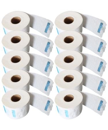 FOMIYES 10 Rolls Scarf Neck Paper Disposable Flexible Neck Strips Salon Neck Band Neck Protection Papers Collar Paper for Hair Cutting Neck Tape Stretchy White Elastic Roll Paper