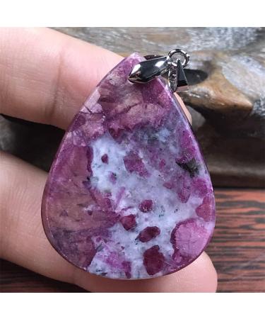 Natural Ruby Zoisite Pendant for Luck - Rare Red Green Crystal Jewelry for Men & Women | 37x28x12mm Silver Gift - Buy Online on GoSupps.com