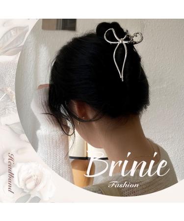 Brinie Silver Metal Hair Claw Clips for Women and Girls - Pack of 2 | Small Jumbo Shark Hair Clip for Styling - Hair Accessories - Buy Online on GoSupps.com