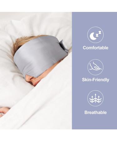 Luxury Mulberry Silk Sleep Mask - Adjustable Eye Cover for Sleeping in Moonlit Silver | Soft Pressureless Blackout Design for Ultimate Comfort | Ideal for Back & Side Sleepers - Buy Online on GoSupps.com