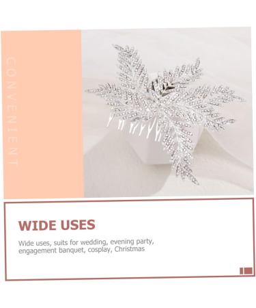 minkissy Comb bridal comb winter wedding decor bridal headpieces for wedding Bridal Hair women hair leaves hair comb Snowflake crystal headpiece hair decor alloy bride rhinestones Wig - Buy Online on GoSupps.com