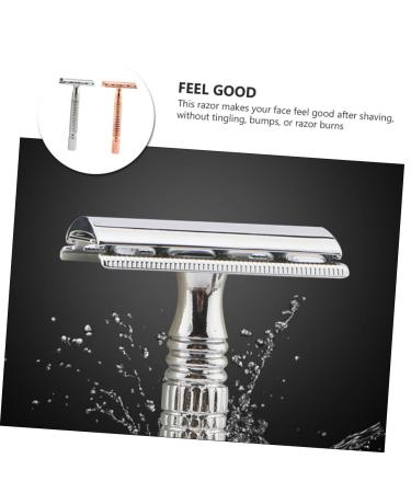 FRCOLOR Prickly Heat Old Razor Man Blade Set - 6 Pcs Double-Sided Zinc Alloy Portable Shaver for Smooth Shaving - Buy Online on GoSupps.com