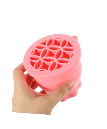 FOMIYES Retractable Silicone Scrub Cup - Multifunction Makeup Brush Cleaner Tool | Drying Rack & Cleaning Bowl | Pink | 9.20x9.20x8.60CM - International Shipping Available - Buy Online on GoSupps.com