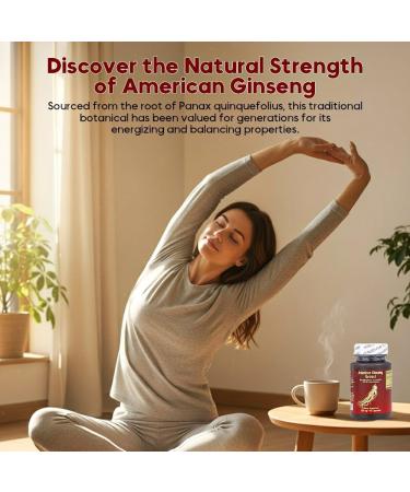 Nu-Health American Ginseng Extract 500 mg Capsules Standardized to 5% Ginsenosides Natural Energy & Focus Support Premium Herbal Supplement 60 Capsules - Buy Online on GoSupps.com