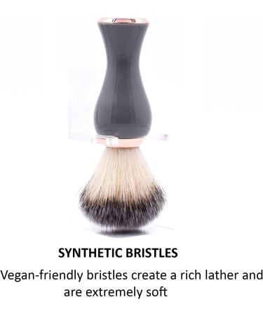 Parker Safety Razor Premium Shaving Brush - Ultra-Soft Synthetic Bristles Deluxe Gray & Rose Gold Handle Perfect for Sensitive Skin - Ideal for Men & Women - Buy Online on GoSupps.com