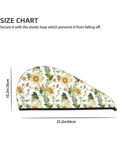 Watercolor Sunflowers Microfiber Hair Towel - Super Absorbent & Quick Dry Coral Velvet Wrap for All Hair Types - Buy Online on GoSupps.com