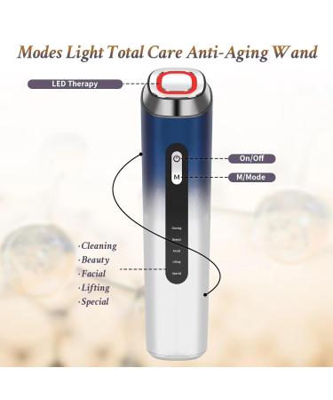 5-in-1 LED Therapy Facial Device for Tightening Cleaning & Pore Care | Microcurrent Massage & Warming for Glowing Skin - Home & Travel Use - Buy Online on GoSupps.com