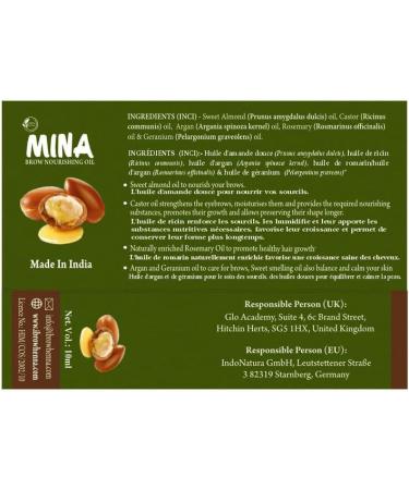 MINA iBrow Nourishing oil 10 ml - Buy Online on GoSupps.com