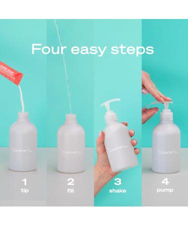 Cleanery Moisturizing Hand Soap Refill Powder Concentrate 4 Pack 10 fl oz Refill Blood Orange & Mint - Buy Online on GoSupps.com