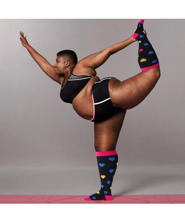 Ancrina Oversize Compression Stockings for Men & Women | 3XL-4XL Black Compression Socks for Sports Running Air Travel & Cycling - Buy Online on GoSupps.com