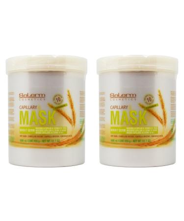 Salerm Wheat Germ Mask (Mascarilla Capilar) 33.7oz / Liter Pack of 2