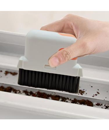 Hard Bristle Crevice Cleaning Brush - Toilet Scrub Brush | Hard Bristle Crevice Cleaning Brush Grout Dustpan Cleaner Brush for Shower Tile Bathroom Orange1 - Buy Online on GoSupps.com