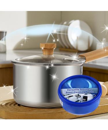Versatile Stainless Steel Cleaning Paste - Kitchen Pot Cleaning Paste Stainless Steel Clean Wax Stainless Steel Cleaner and Metal Polish for Kitchen Appliances Sinks Cookware 2pc - Buy Online on GoSupps.com