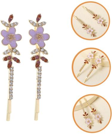 MAGICLULU 2 Pairs Rhinestone Flower Hair Clip Metal Hair Barrettes Hair Accessories for Girls Tiaras for Girls Vintage Hair Accessories Hair Clips Purple Alloy Rhinestone Side Clip Geometry - Buy Online on GoSupps.com