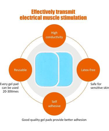 Leiptes 60 EMS Gel Pads - Replacement Stimulator Pads for ABS & Muscle Trainer | 65x45mm | International Shipping - Buy Online on GoSupps.com