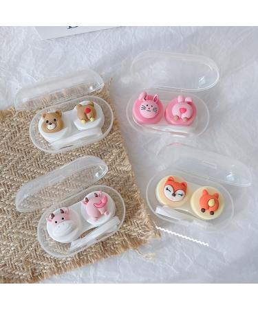 Portable Mini Contact Lenses Case - Cute Cartoon Travel Set for Girls - Cow Design - Ideal Gift & Lens Container - Buy Online on GoSupps.com