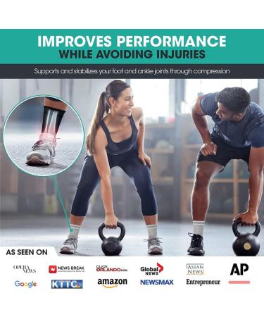 Modvel Foot & Ankle Brace Socks - Compression Sleeve for Sprained Ankles Tendonitis & Arthritis - Support for Men & Women - Light Grey Large - Buy Online on GoSupps.com