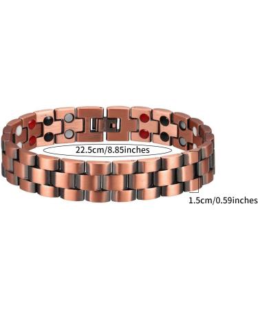 Magnetic Copper Bracelet for Men- Double Row Strength Magnets, 4 Element Design with Removal Tool, Gift Box included - Buy Online on GoSupps.com
