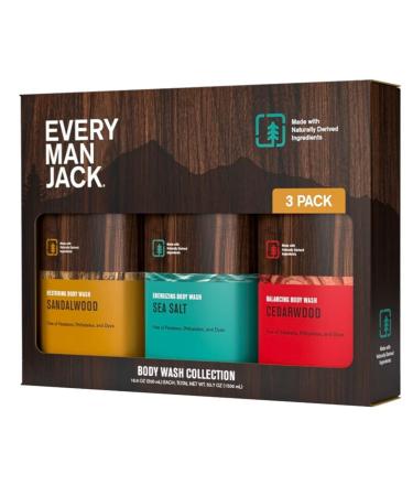 Bryant Desai Supplies Every Man Jack Body Wash Collection 16.9 fl. oz - Sandalwood, Sea Salt, Cedar Wood 3pk - Buy Online on GoSupps.com