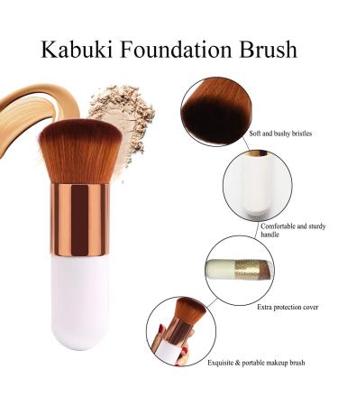 BAIMEI Makeup Sponges & Kabuki Brush Set - Latex-Free Dual Use Beauty Blender for Flawless Powder & Liquid Foundation Application - Buy Online on GoSupps.com