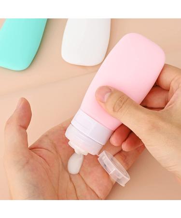 Leak Proof Silicone Travel Bottles Set - 4 Pack 2oz Squeezable Toiletry Containers for Shampoo, Lotion, Soap - Refillable & Portable - Buy Online on GoSupps.com