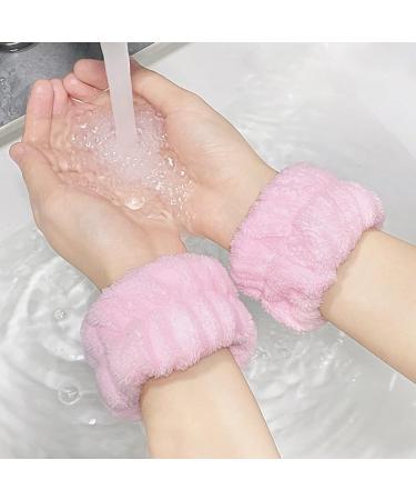 KEYRI 6 Pcs Spa Headband Wrist Washband Set - Pink Gray | Soft Elastic Bands for Face Washing, Skincare, Makeup, Bath & Shower - Women Girls Facial Headband - Buy Online on GoSupps.com