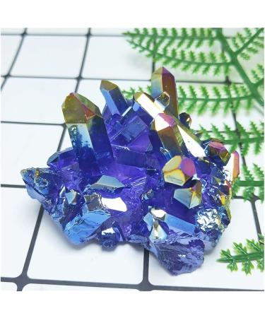 Natural Crystal Cluster Blue Electroplating Quartz Stone Crystals Home Decor (Size : 80g) - Buy Online on GoSupps.com