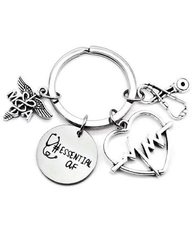 Kit's Kiss Medical Assistant Keychain MA Medical Assistant Gift Stethoscope Syringe Medical Caduceus Heartbeat Nursing School Medical Student Graduation Doctor Nurse Essential AF Gift