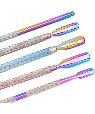 5pcs Nail Art Tools Pusher Remover Chameleon Double Sides Stainless Steel Dead Skin Stick Rod Manicure Care Tool Set JIGT01-05 - Buy Online on GoSupps.com
