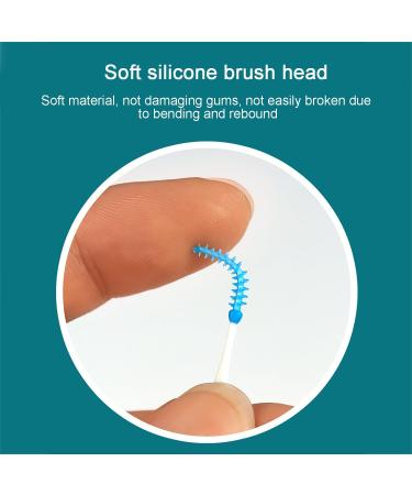 200 Interdental Brushes - Silicone Tooth Cleaning Gaps Set | Narrow Teeth Care | Oral Health Essentials (Blue) - Buy Online on GoSupps.com