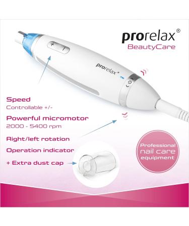 Prorelax Manicure Pedicure Set | Professional Hand & Foot Care for Men & Women | 5 High-Quality Surgical Steel Attachments | Ideal for Home & Travel - Buy Online on GoSupps.com