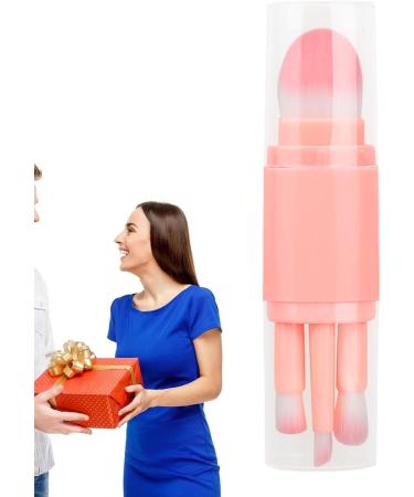 Travel Makeup Brushes Set - Multi-Tasker 5-in-1 Makeup Brush | All In 1 Cute Set Portable Face Cosmetic Brushes For Eyeshadow Eyebrow Eyeliner Blending Pink - Buy Online on GoSupps.com