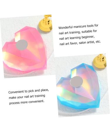 4sets Nail Practice Holder Magnetic Nail Art Display Stand Magnetic Nail Tip Holder Nail Art Practice Holder Nail Polish Stand Beauty Nail Stand Manicure Tools Resin Heart-shaped - Buy Online on GoSupps.com