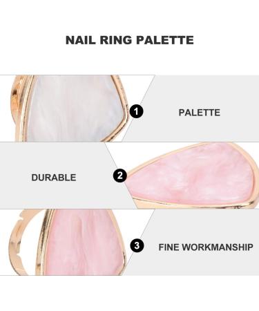  Beaupretty Beaupretty 6 Pieces Shell Ring Palette Paint Palette Rings Tray Marble Polish Plate DIY Manicure UV Gel White Nail Miss Acrylic Resin - Buy Online on GoSupps.com