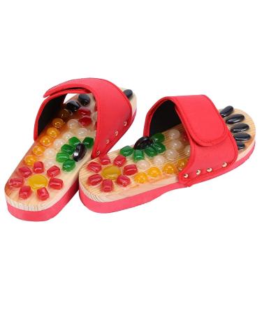 Verdant Touch Foot Massager Shoes Health Care Massage Slippers Blood Activating Foot Massager Shoes Red Size 37