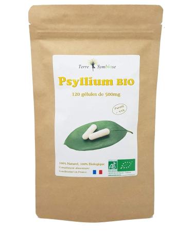 Organic Psyllium Tegument - 120 capsules of 500 mg