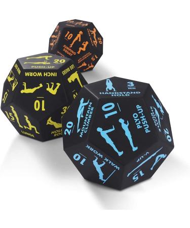 Exercise Dice for Home Fitness Workouts - 12-Sided Cardio Movement Dice Set with Illustration Booklet (3pcs) - Buy Online on GoSupps.com