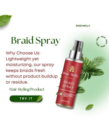 Braid Spray 4.11 oz Prevents Hair Breakage Moisturizes Scalp - Buy Online on GoSupps.com