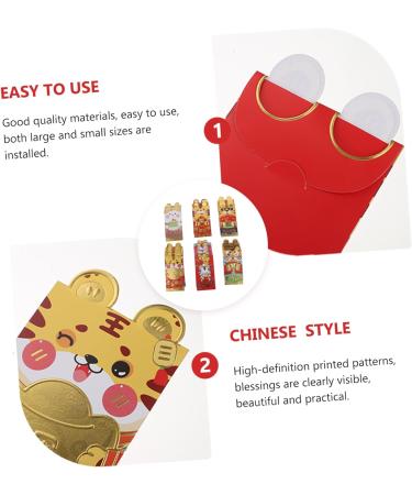 TEHAUX 36pcs 2022 Year of The Tiger Red Packet Lucky Money Red Envelope Spring Festival Money Envelopes Traditional Hong Bao Portable Red Paper 3D Chinese Zodiac Red Envelope Bag - Buy Online on GoSupps.com